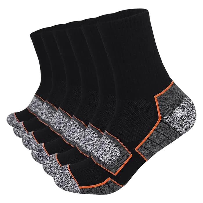 6 paires de chaussettes de randonnée à coussin lourd pour hommes