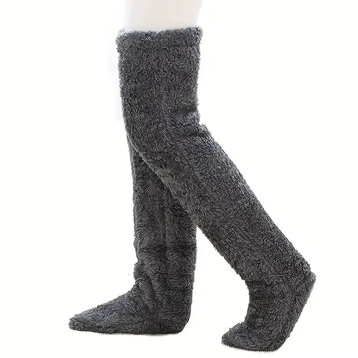 Chaussettes confortables doublées en polaire pour femmes, vêtements d'hiver thermiques doux pour le