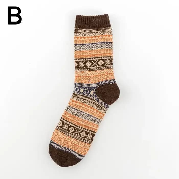 Chaussettes thermiques en laine optique de style ethnique pour hommes, chaussettes en coton vintage, chaussettes d'hiver chaudes, chaussettes d'équipage en tricot, Noël, Gi, P7F1