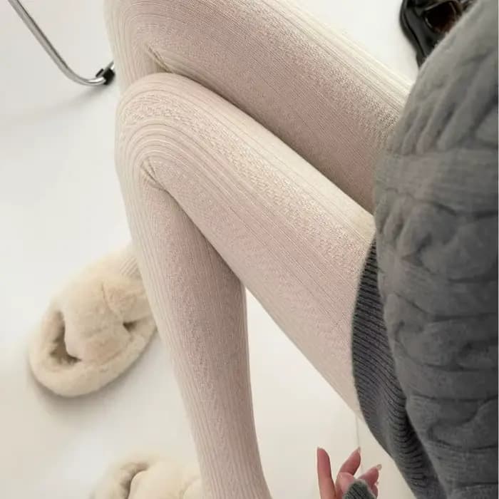 Collants d'hiver en laine de haute qualité pour femmes, base en molleton, tricot jacquard vintage, style japonais, collants à angle droit, mélange de fibres.