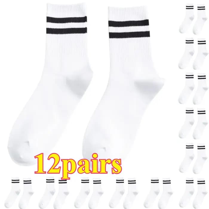 4/8/10/12 paires de nouvelles chaussettes en coton pour hommes nouveaux styles chaussettes noires pour hommes d'affaires doux respirant automne printemps pour étudiant Mle