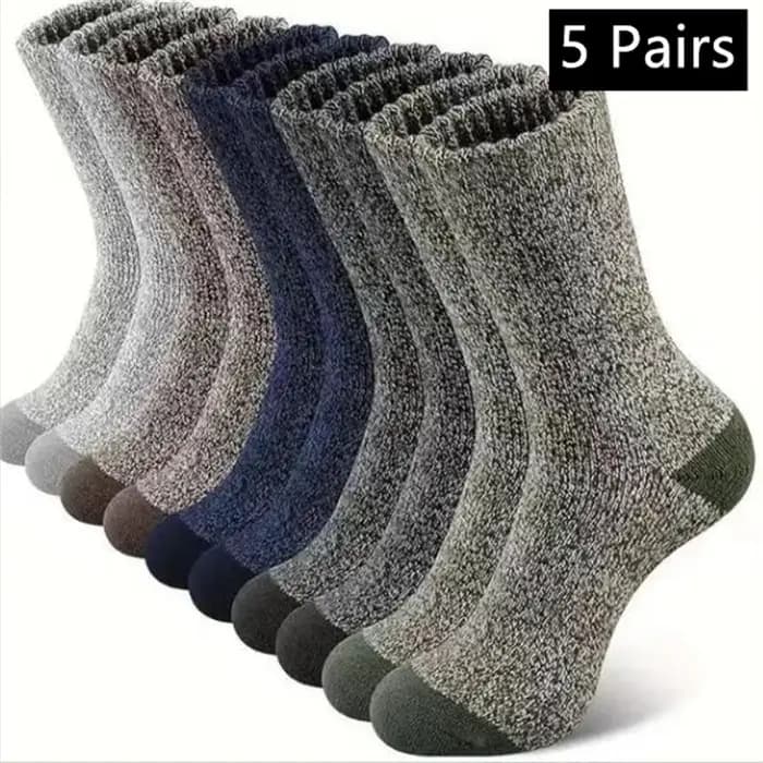 5 paires de chaussettes en laine mérinos pour hommes et femmes