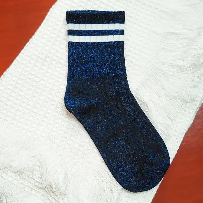 Chaussettes à paillettes à rayures pour femmes, bas en filigrane Harajuku, Lingerie féminine, soie brillante, chaussettes amples, Streetwear pour filles