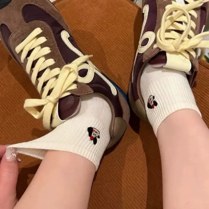 5 paires de chaussettes courtes pour femmes au design unique pour l'automne et l'hiver