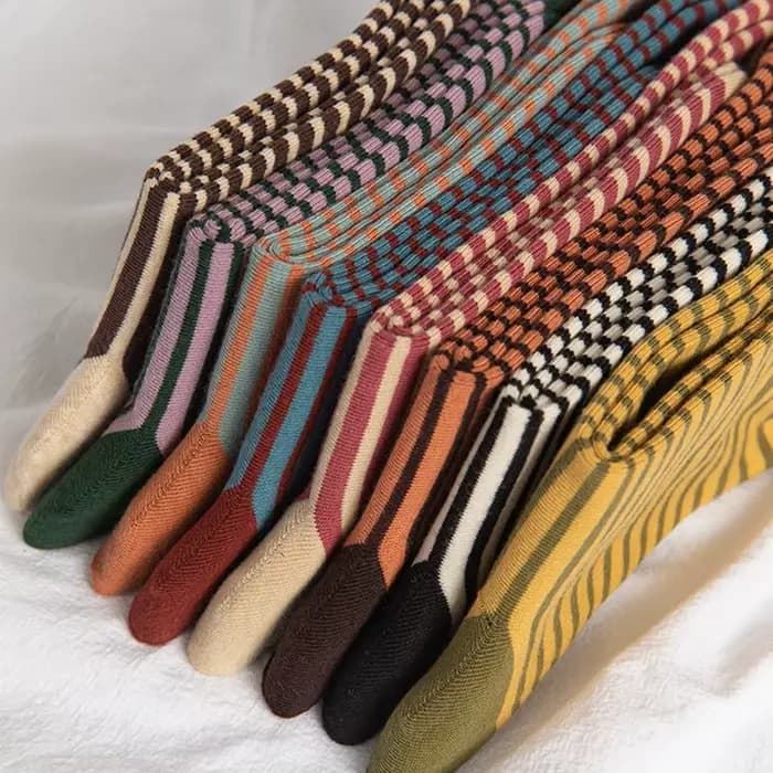 Chaussettes françaises Vintage en coton rayé pour femmes, mode décontractée, confortables, automne hiver, Style collège, cadeaux Soxs