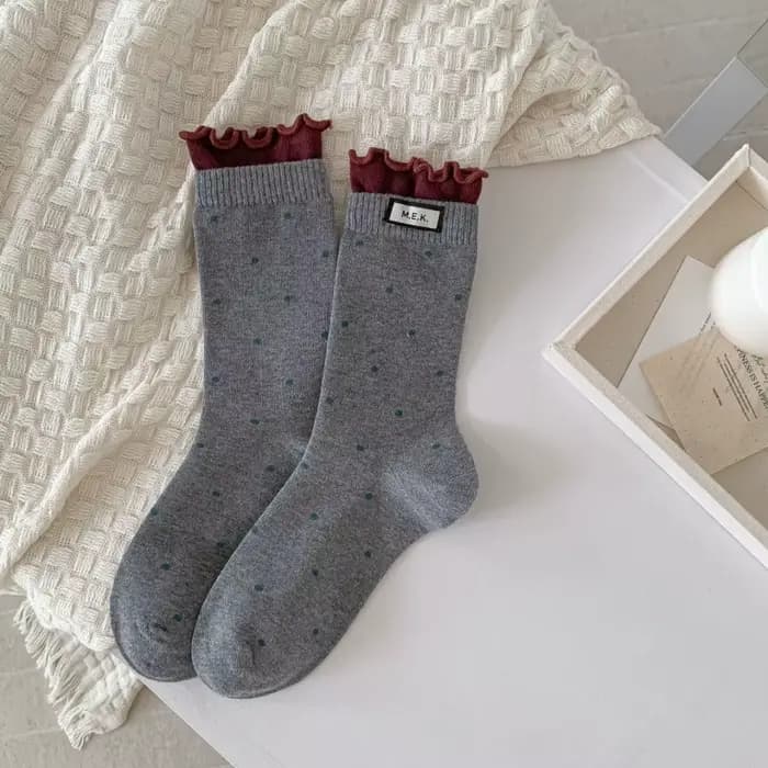 Chaussettes pour femmes nouveaux points mignon froufrous décontracté mode
