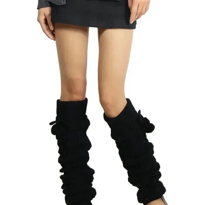 Jambières femmes cuisse haute sur genou chaussettes longues hiver cheville Stretch solide tricoté dames Slouch chaud