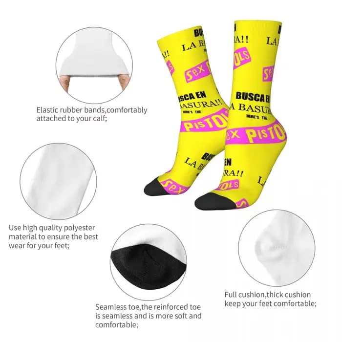 SP Punk Rock Band chaussettes bas gothiques automne anti-dérapant Couple