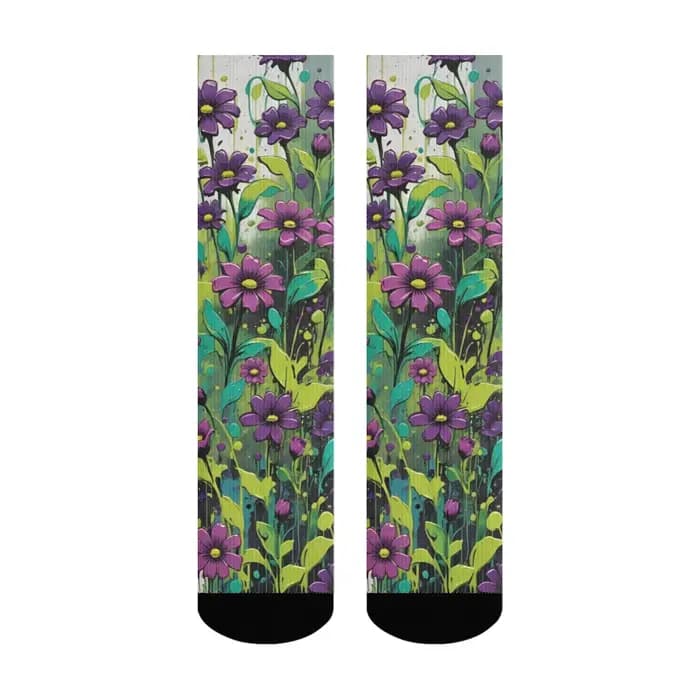 Chaussettes pour hommes à imprimé floral graffiti