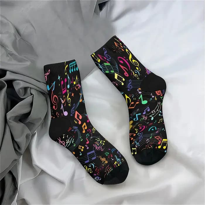 Notes de musique chaussettes Vintage rue Hip Hop nouveauté
