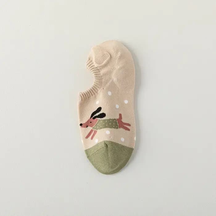 Pantoufles chaussettes mignonnes imprimées de dessin animé pour femmes