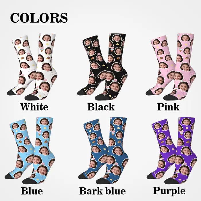 Chaussettes personnalisées en forme de visage, chaussettes unisexes personnalisées à faire soi-même, chaussettes avec photo personnalisée, chaussettes avec photo, chaussettes personnalisées comme cade