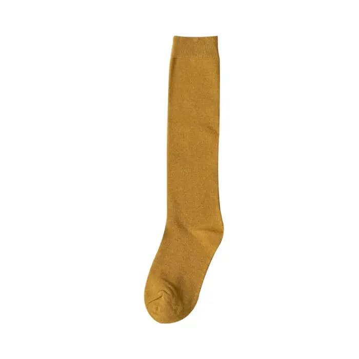 Chaussettes longues femmes bas coton biologique solide chaud cuisse haute dames filles rue mode jeune décontracté genou