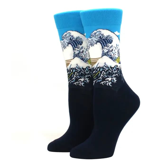 1 paire offre spéciale classique automne hiver rétro femmes personnalité Art Van Gogh murale monde célèbre peinture femme chaussette huile chaussettes