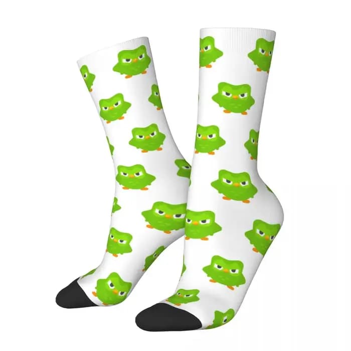 Duolingo hibou Duo chaussettes Harajuku bas Super doux toutes saisons