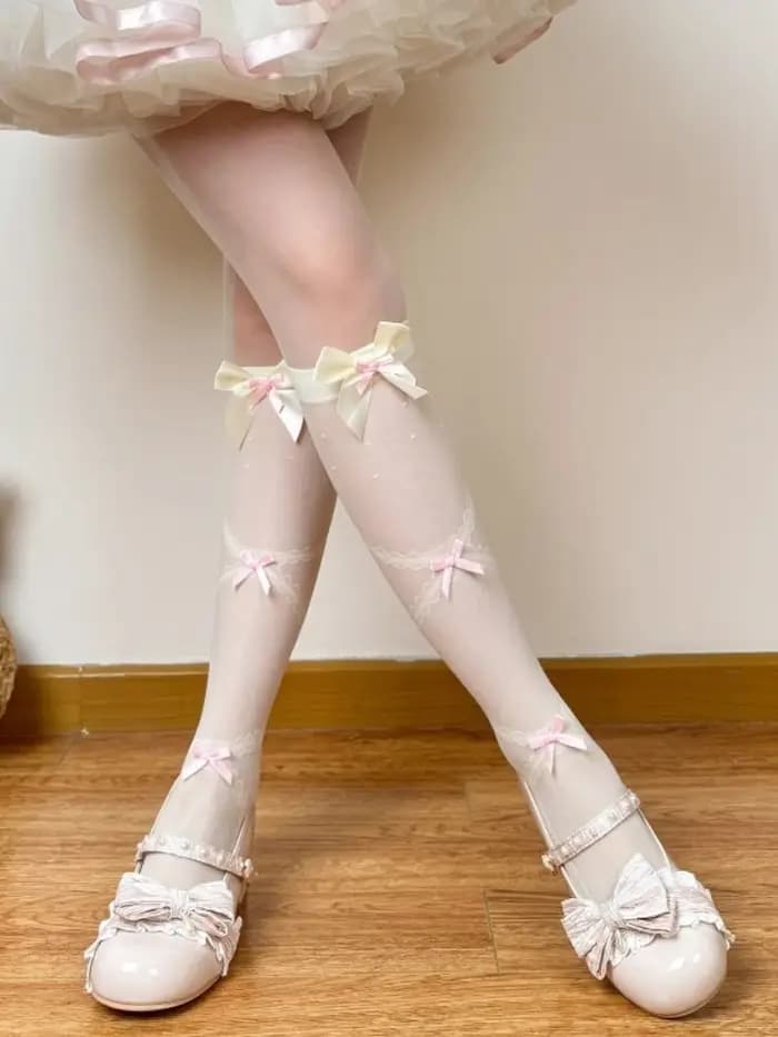Chaussettes longues Beige Lolita pour femmes