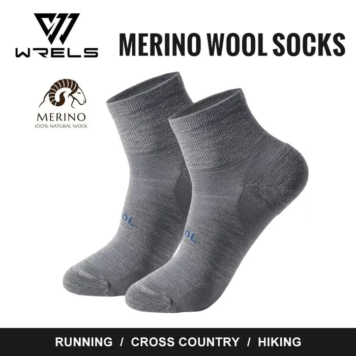 WRELS-Chaussettes de compression en laine mérinos pour hommes, chaussettes en coton de rinçage noir, chaussettes de sport de basket-ball pour hommes
