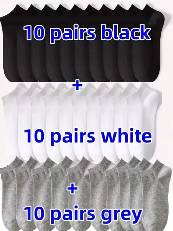 5/10/20/30 paires de chaussettes basses pour femmes