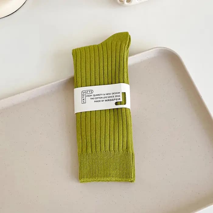 Chaussettes pour femmes Sweet Dopamine pour filles, chaussettes mi-tube japonaises de couleur unie, simples, polyvalentes, confortables, respirantes, en coton