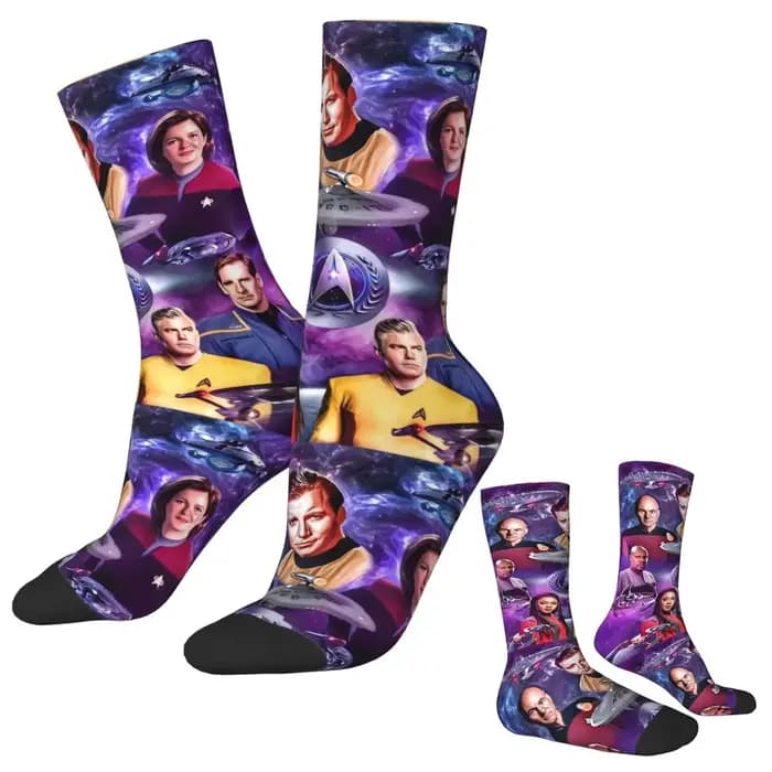 Stars Treks Groups Chaussettes Starfleet Movie Bas tendance Femmes Hommes Chaud Doux