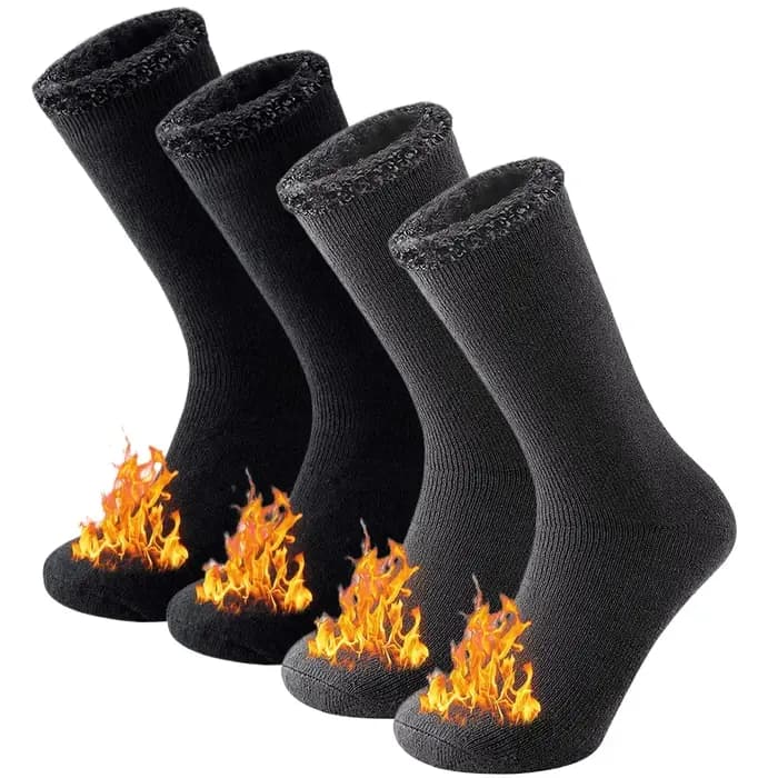 2 paires de chaussettes thermiques d'hiver pour hommes et femmes