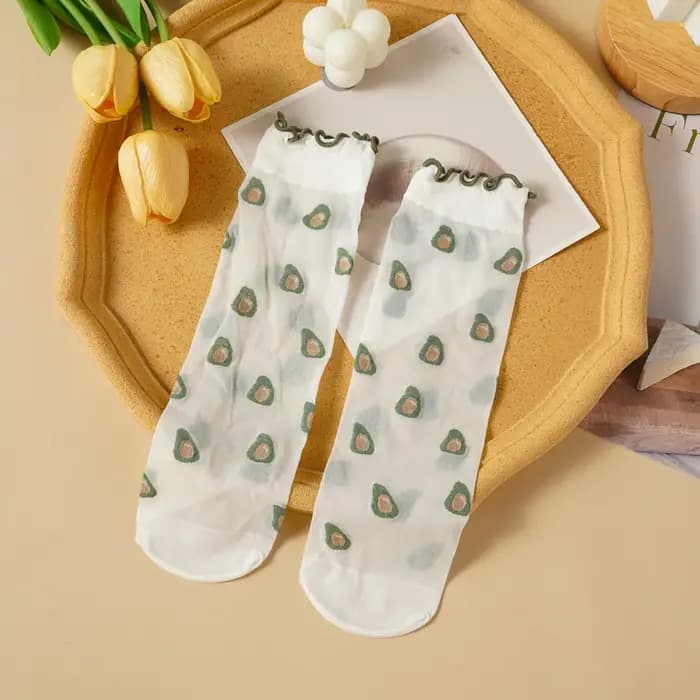 1/6 Paris femmes fruits dentelle cristal bas maille verre soie chaussettes courtes