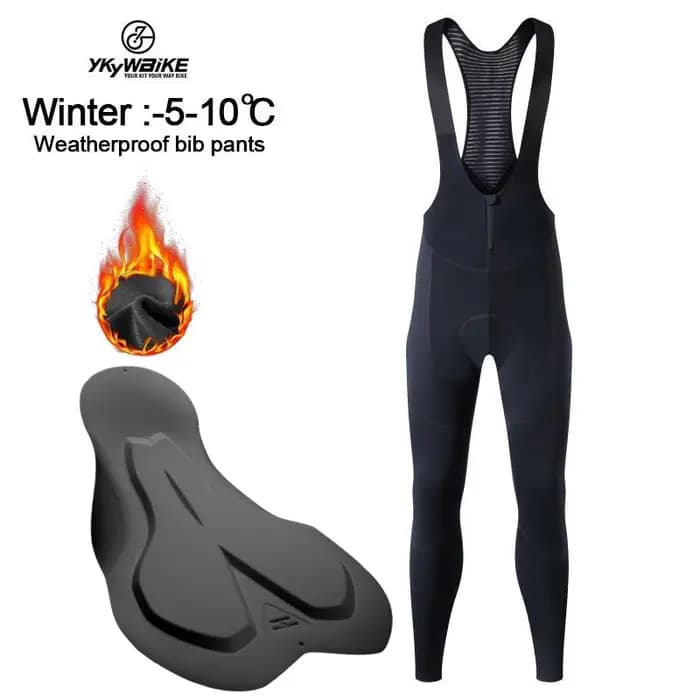 Ykywbike hommes hiver thermique polaire cyclisme cuissard collants VTT Ykk fermeture éclair
