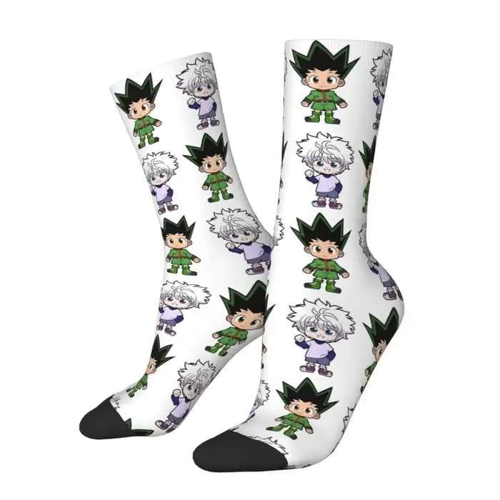 Chaussettes de skateboard respirantes unisexes, chaussettes longues décontractées, polyester Hunter X Hunter, Gon Killua Zoldyck