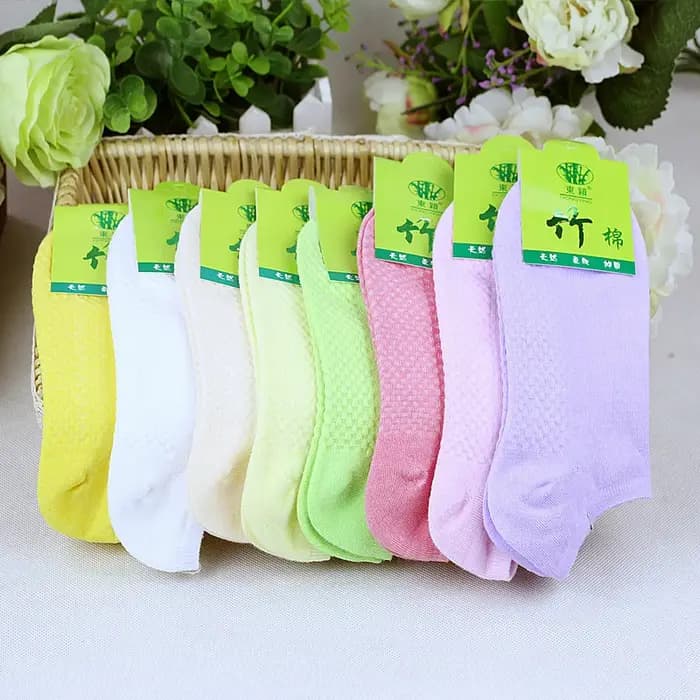 5 paires/lot chaussettes en Fiber de bambou femmes filles couleur bonbon déodorant coton