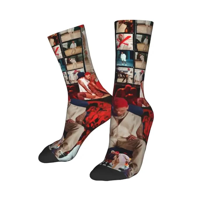 Chris Brown Breezy Bowl XX Tour 2025 chaussettes Merch pour hommes femmes