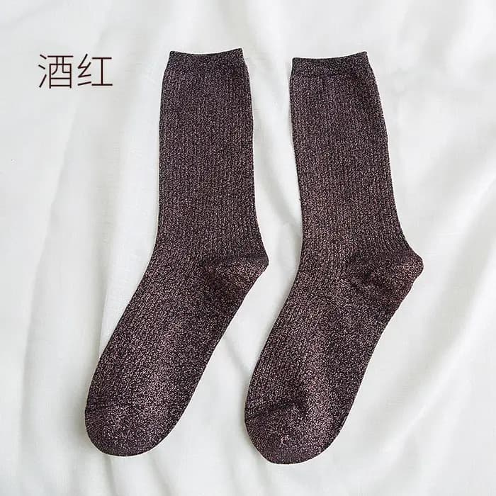 Mode brillant paillettes rayé femmes chaussettes