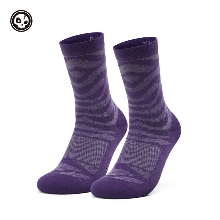 VELONUTS Chaussettes de cyclisme respirantes antibactériennes élastiques montantes au-dessus du genou avec semelle épaissie pour homme et femme fitness sports de plein air