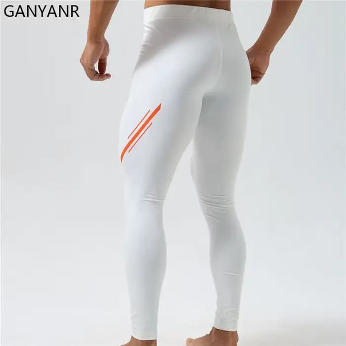 GANYANR-Leggings de compression pour homme, collant de course, de fitness, d'entraînement, thermique, pour temps froid, hiver, pantalon de sport, athlétique, long