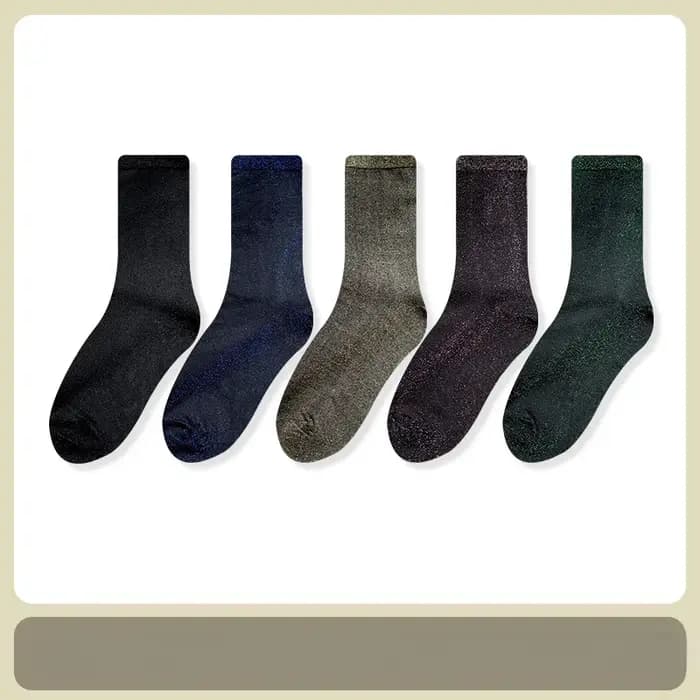 5 paires de chaussettes d'été à paillettes pour femmes
