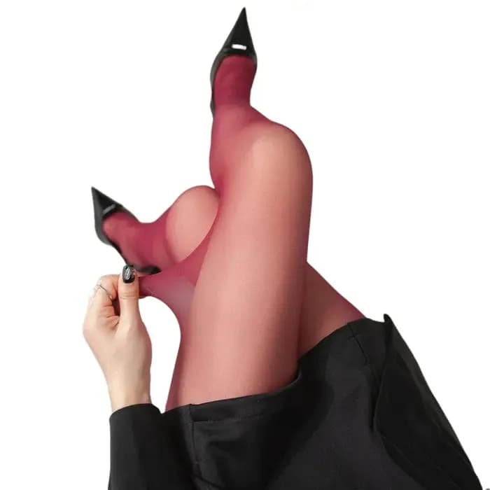 Talenza Collants pour femmes, bas fins, collants super élastiques, leggings grande taille, rouge sex