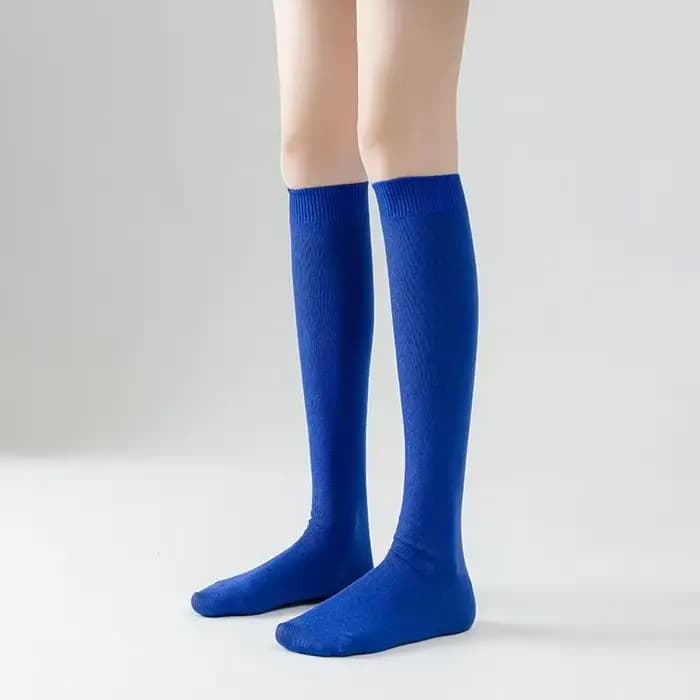 Élégant coloré genou haute femmes chaussettes d'hiver Dopamine couleur unie Klein bleu Rose rouge Ro