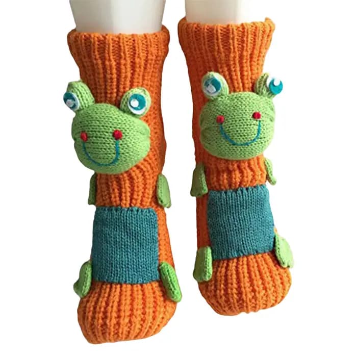 Chaussettes tricotées 3D avec différents animaux, atmosphère de noël, chaussettes chaudes et réalist