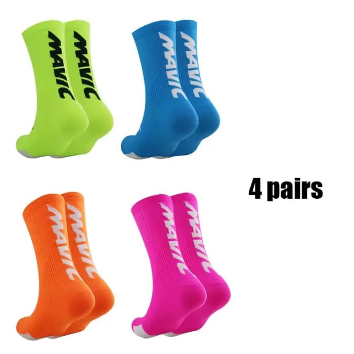 4 paires/ensemble chaussettes de cyclisme chaussettes de sport respirantes femmes hommes chaussettes de course basket-ball Football chaussettes professionnelles randonnée vélo