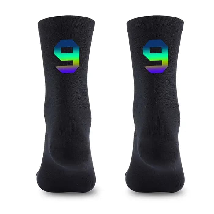 WEST BIKING Chaussettes de sport pour cyclisme, unisexes, en nylon, respirantes, absorbant la transpiration, chaussettes numériques colorées et réfléchissantes, équipements de vélo