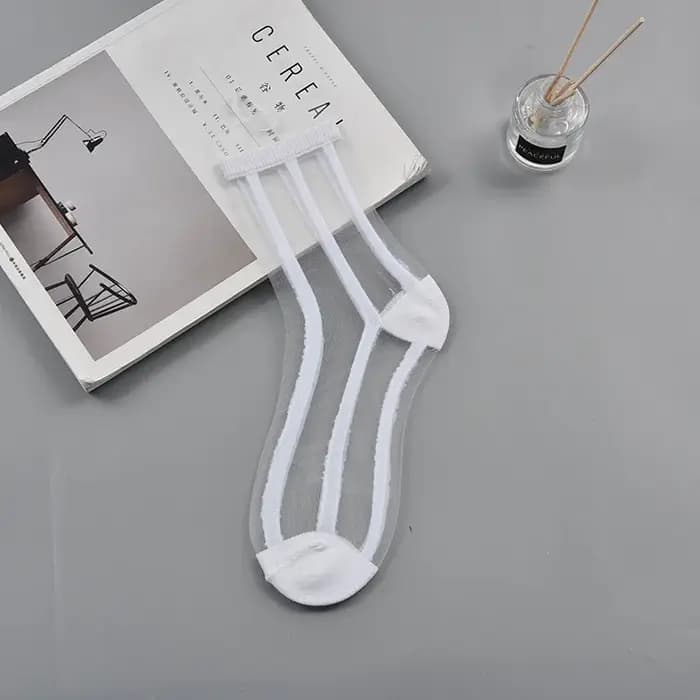 Chaussettes Sexy en résille et dentelle transparente pour femmes