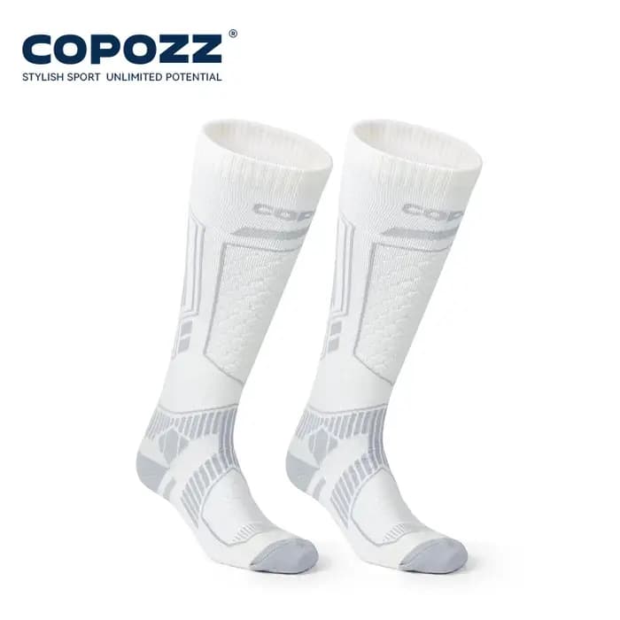 COPOZZ chaussettes de Ski en laine mérinos hommes femmes chaussettes de randonnée en plein air épaissir la transpiration chaude séchage rapide genou haute chaussettes longues Snowboard