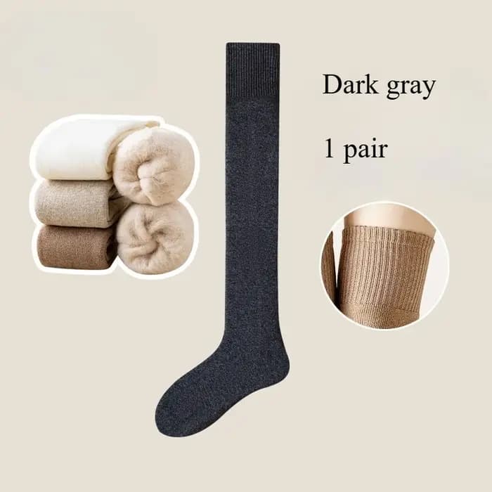 Chaussettes thermiques au dessus du genou pour hommes, chaussettes chaudes d'hiver doublées de polaire, cuissardes hautes, mélange de laine, chaussettes longues respirantes pour temps froid