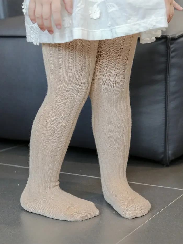 Collants 1 pièce pour bébé fille, basiques simples à rayures verticales, adaptés à la vie quotidienn
