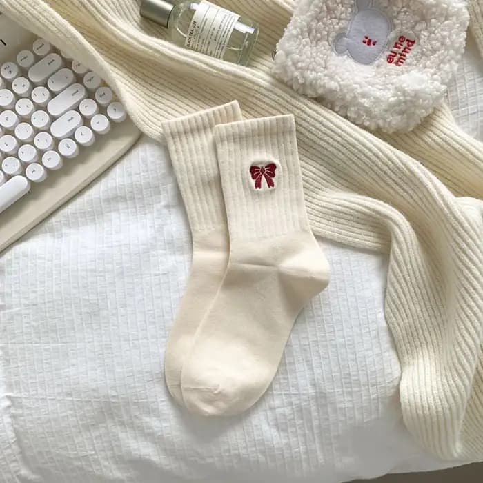Chaussettes de sport rayées en coton pour femmes