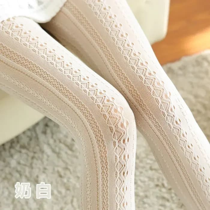 Collants résille en maille de dentelle évidée pour femmes
