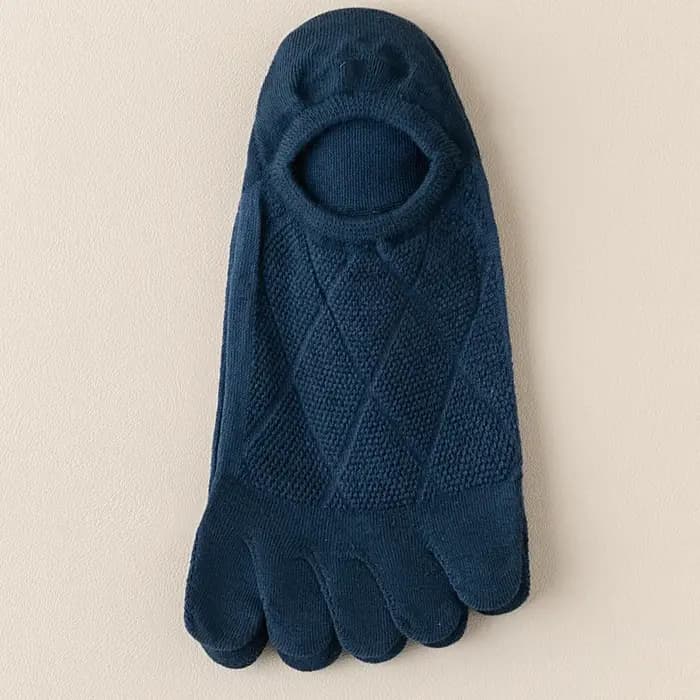 5 paires de chaussettes antidérapantes pour hommes, avec doigts séparés, pantoufles invisibles, chaussettes à cinq doigts, sport, maille d'été