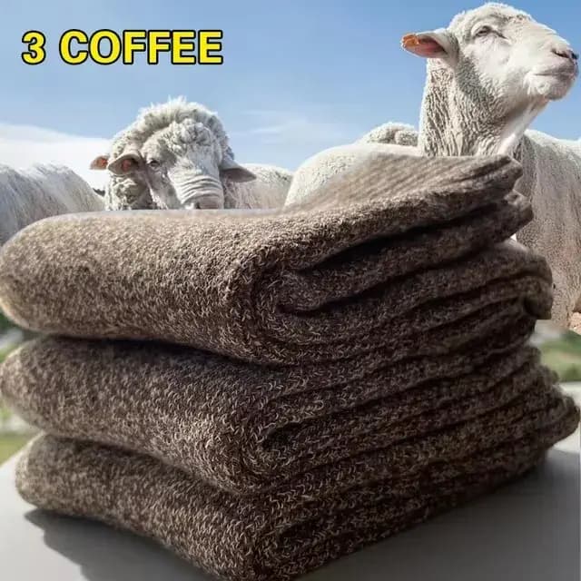 3 paires hiver chaud épais serviette bas homme chaussettes laine mâle