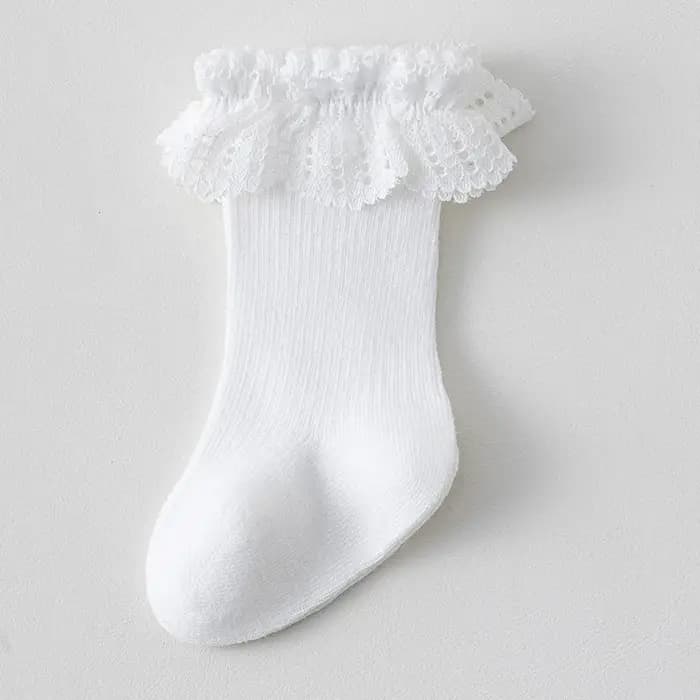 Chaussettes longues en dentelle pour nouveau-né