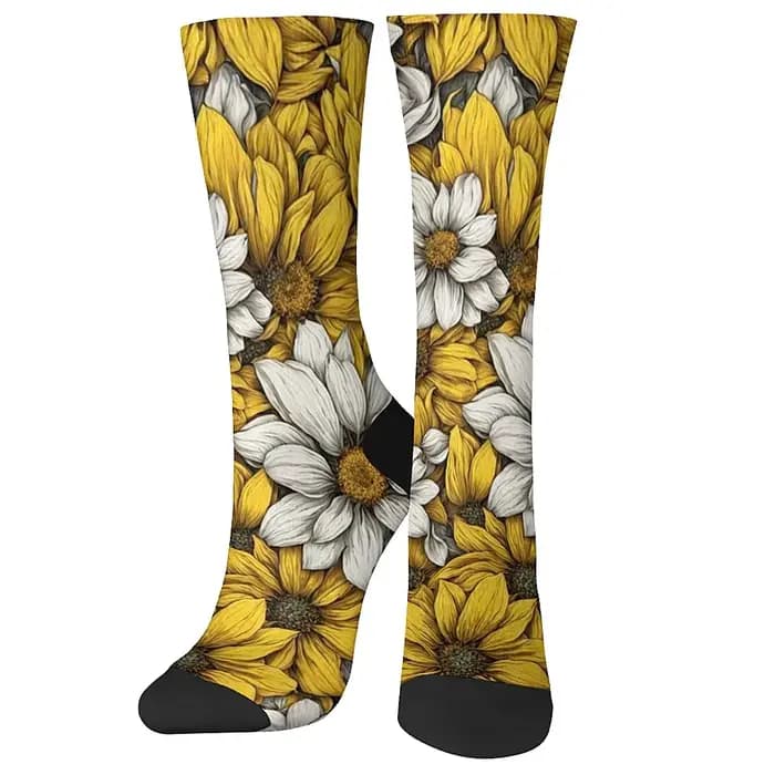 Chaussettes tricotées vintage fun floral pour hommes