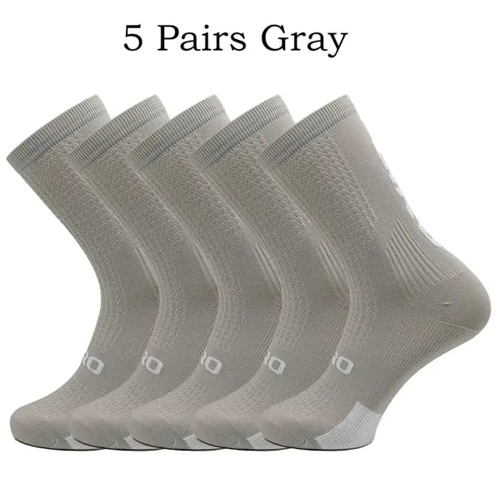 5 paires de chaussettes de cyclisme pour hommes, chaussettes de sport, absorbant la sueur, respirant